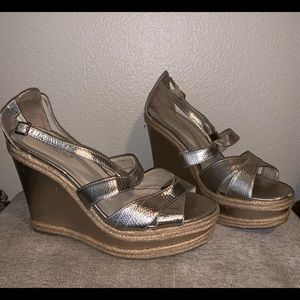 Gold Metallic Wedges Size 11